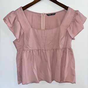 Medium SHEIN Solid Ruffle Hem Top